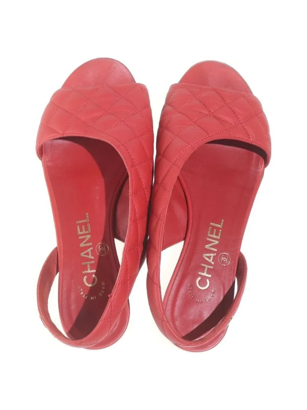 Chanel Cup Toe Sling Back Flat Pumps